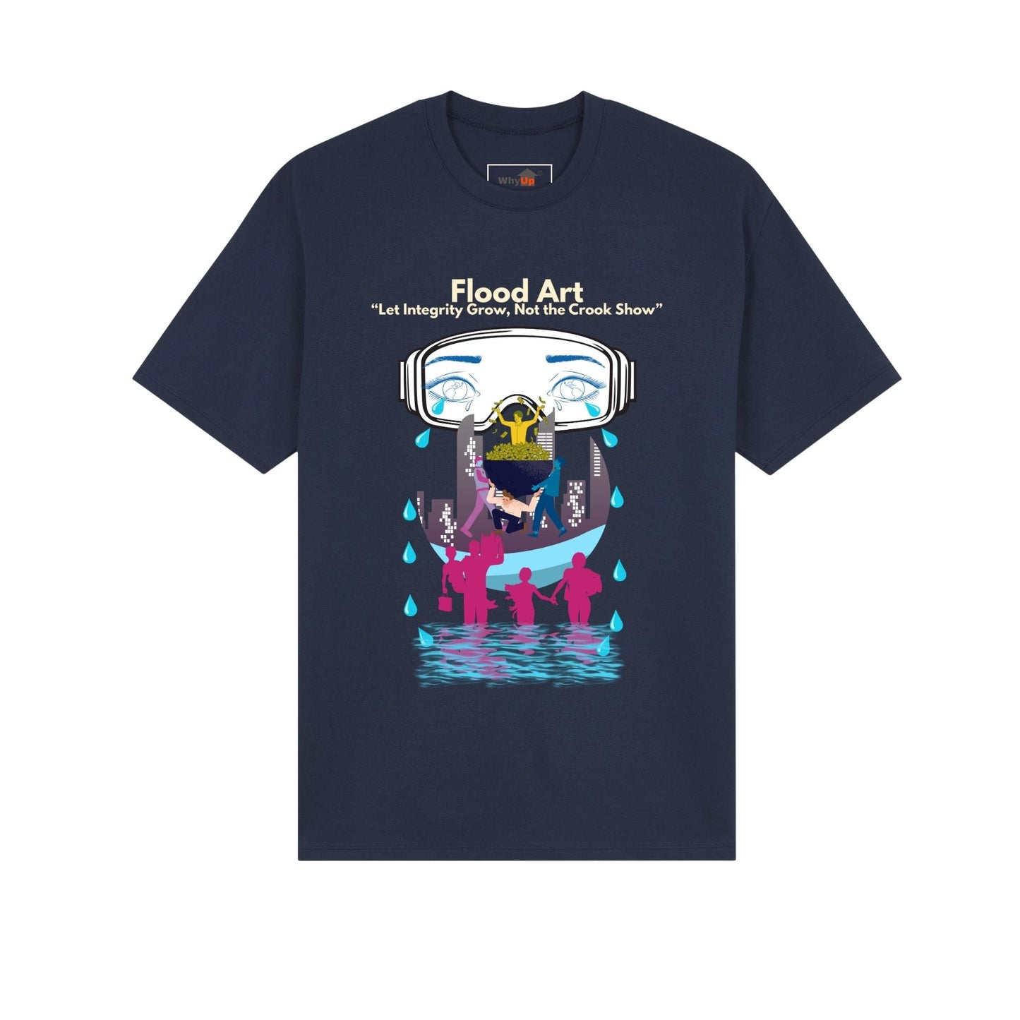 Standard Fit Unisex Tee | Flood Art Inspired Design T-shirt | "Let Integrity Grow, Not the Crook Show"