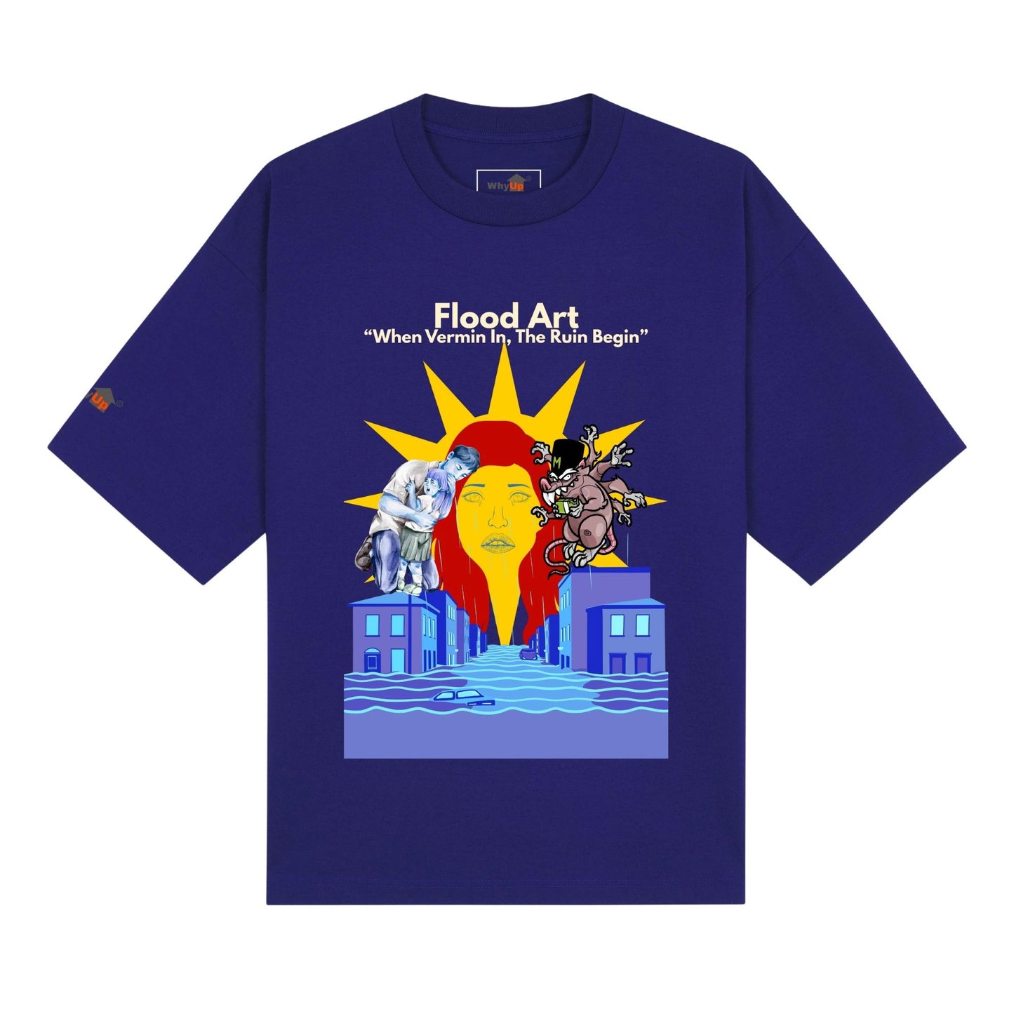 Boxy Fit Unisex Tee  | Flood Art Inspired Design T-shirt | "When Vermin In, The Ruin Begin"