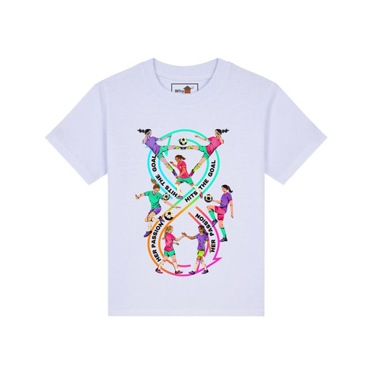 Kids Football T-shirt - Her Passion Hits the Goal