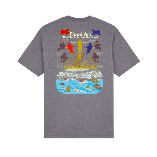 Standard Fit Unisex Tee | Flood Art Inspired Design T-shirt |  "Don't be Lost, Hunt the Ghost"