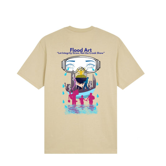 Standard Fit Unisex Tee | Flood Art Inspired Design T-shirt | "Let Integrity Grow, Not the Crook Show"