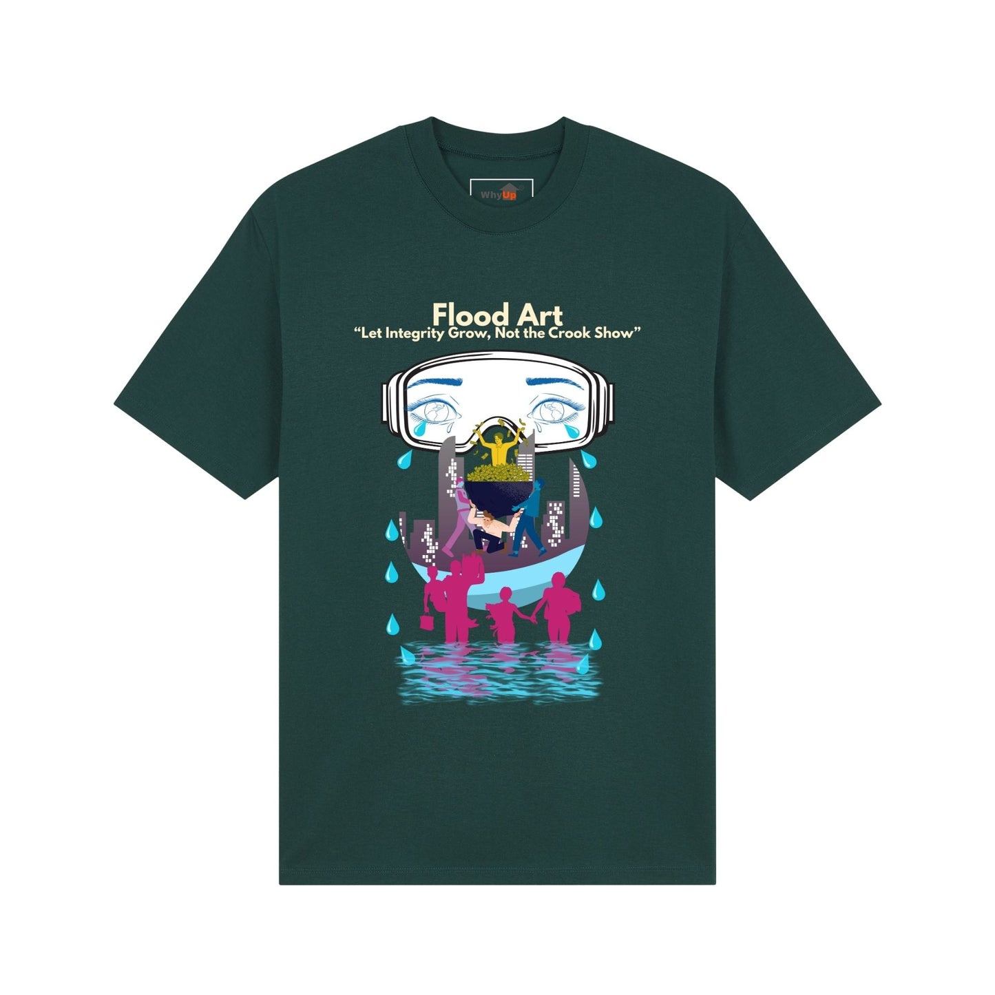Standard Fit Unisex Tee | Flood Art Inspired Design T-shirt | "Let Integrity Grow, Not the Crook Show"
