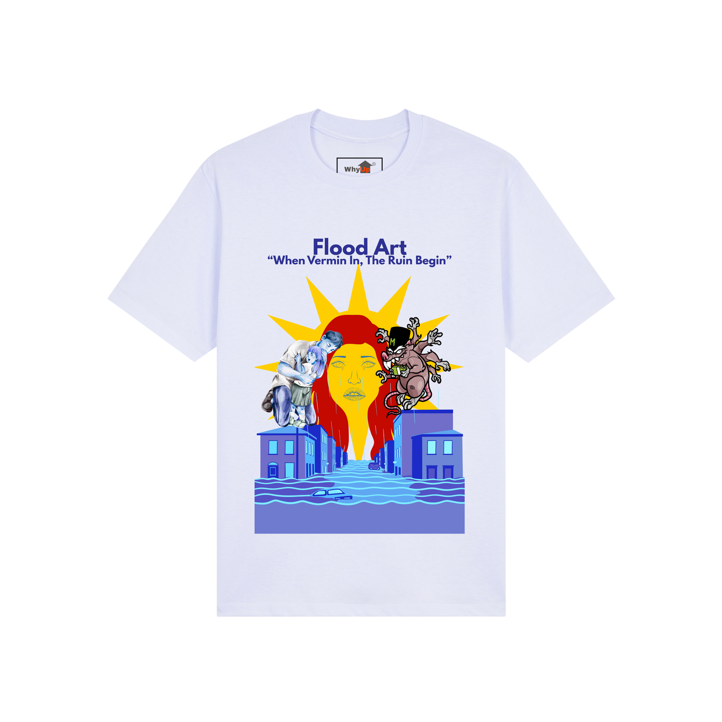 Standard Fit Unisex Tee | Flood Art Inspired Design T-shirt | "When Vermin In, The Ruin Begin"