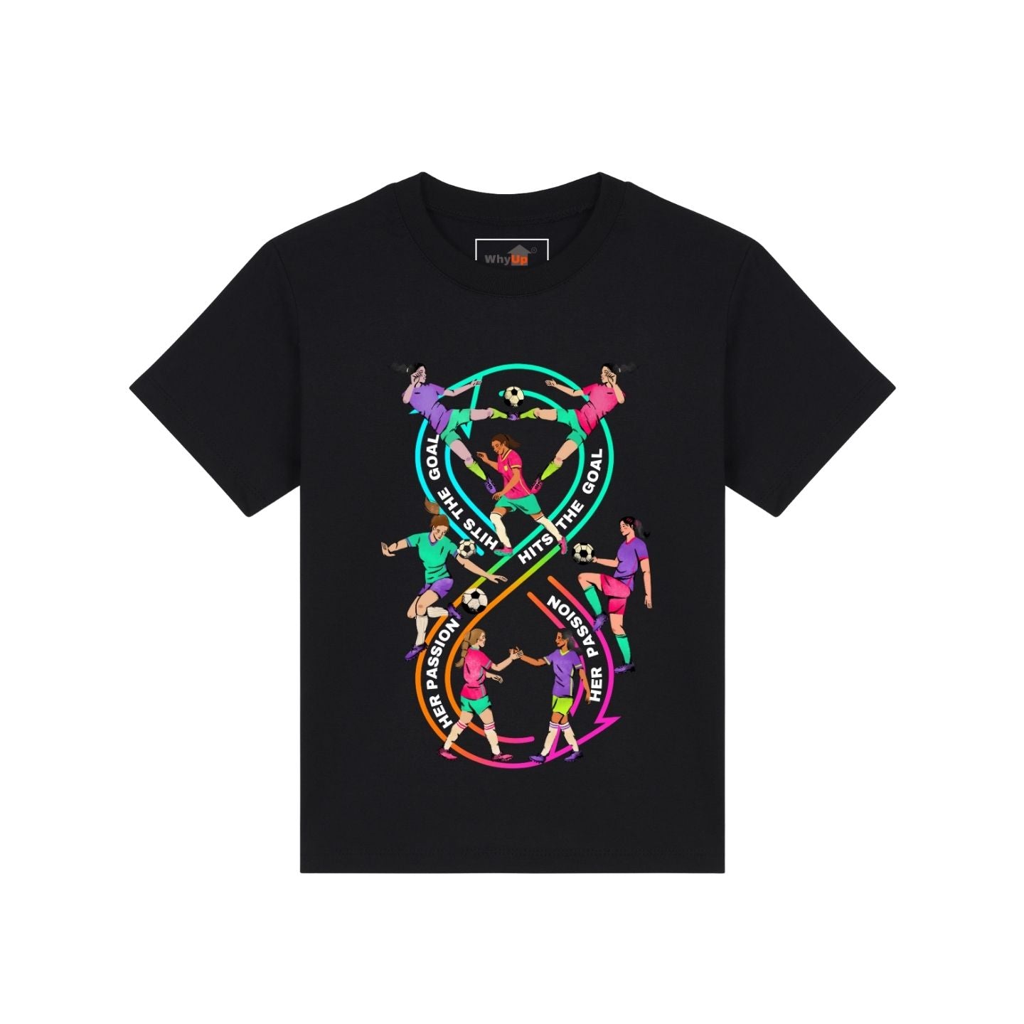 Kids Football T-shirt - Her Passion Hits the Goal