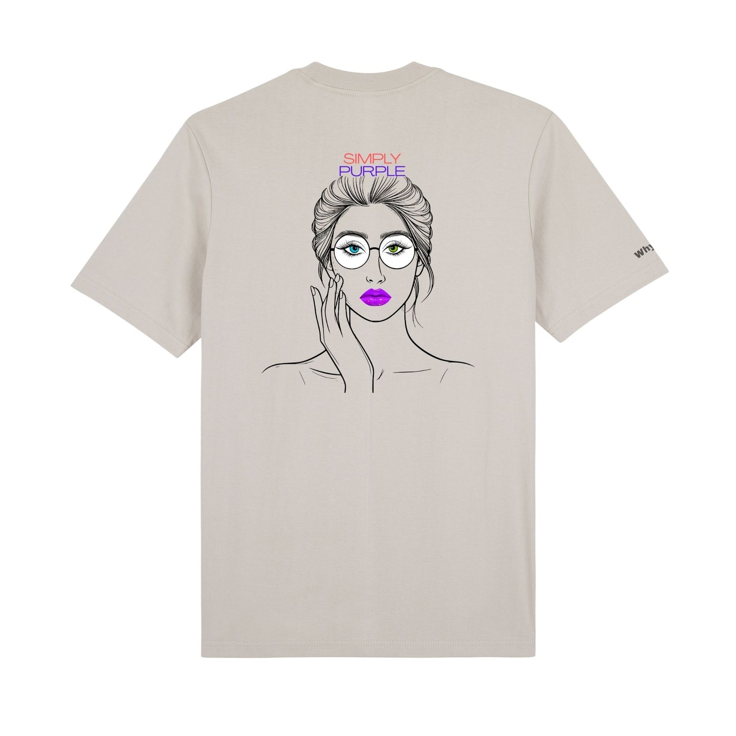 Premium Unisex T-shirt - Woman with purple lips, traditionally purple linked to power, wisdom, creativity and transformation.