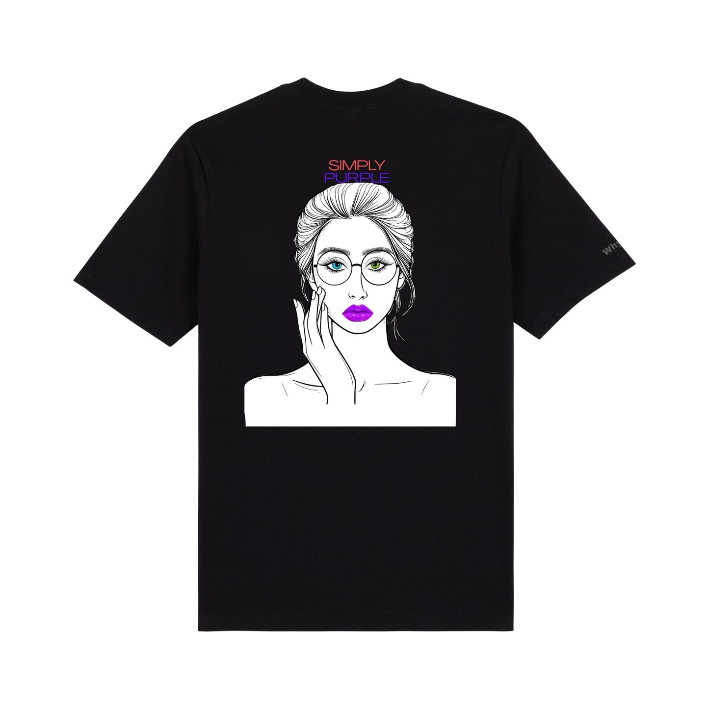 Premium Unisex T-shirt - Woman with purple lips, traditionally purple linked to power, wisdom, creativity and transformation.