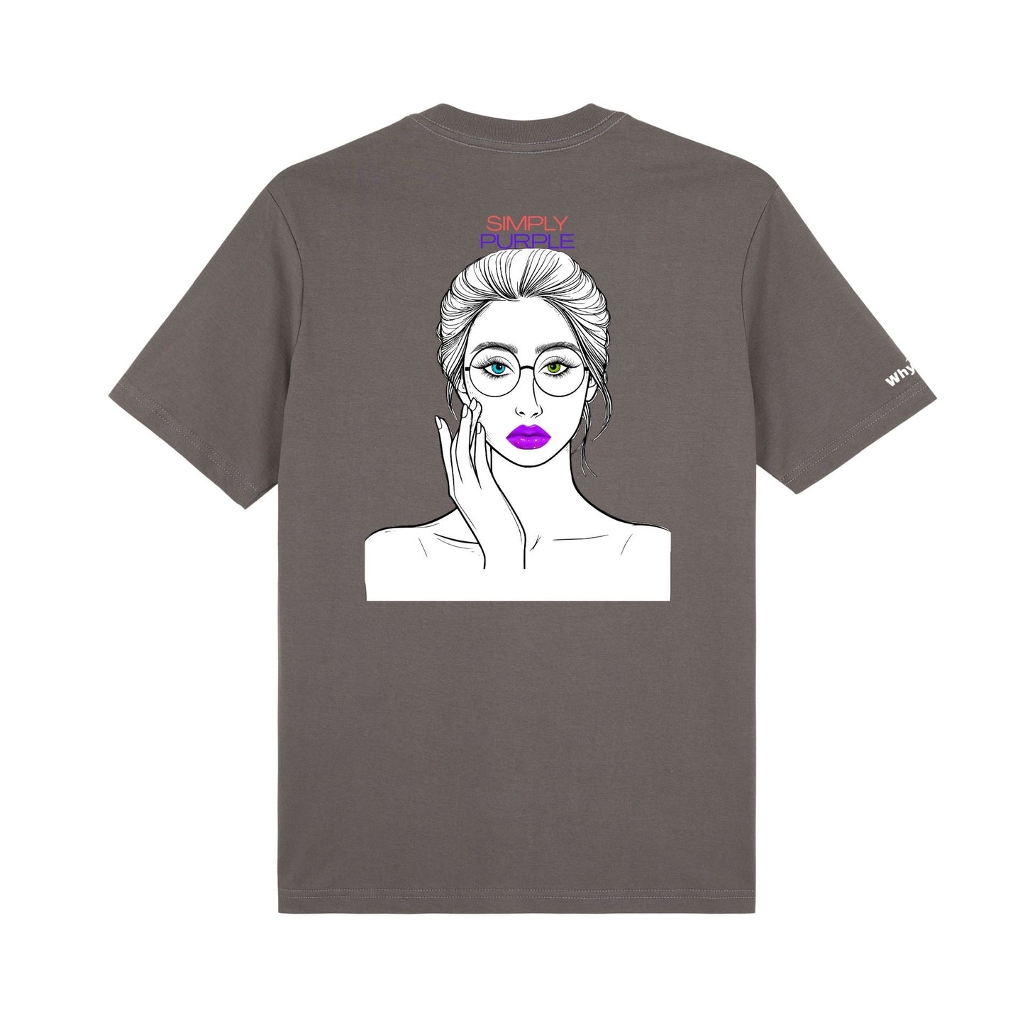 Premium Unisex T-shirt - Woman with purple lips, traditionally purple linked to power, wisdom, creativity and transformation.