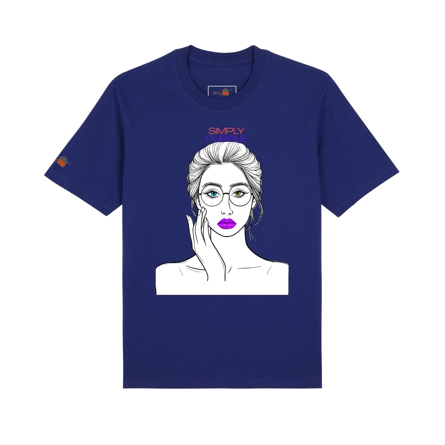 Premium Unisex T-shirt - Woman with purple lips, traditionally purple linked to power, wisdom, creativity and transformation.