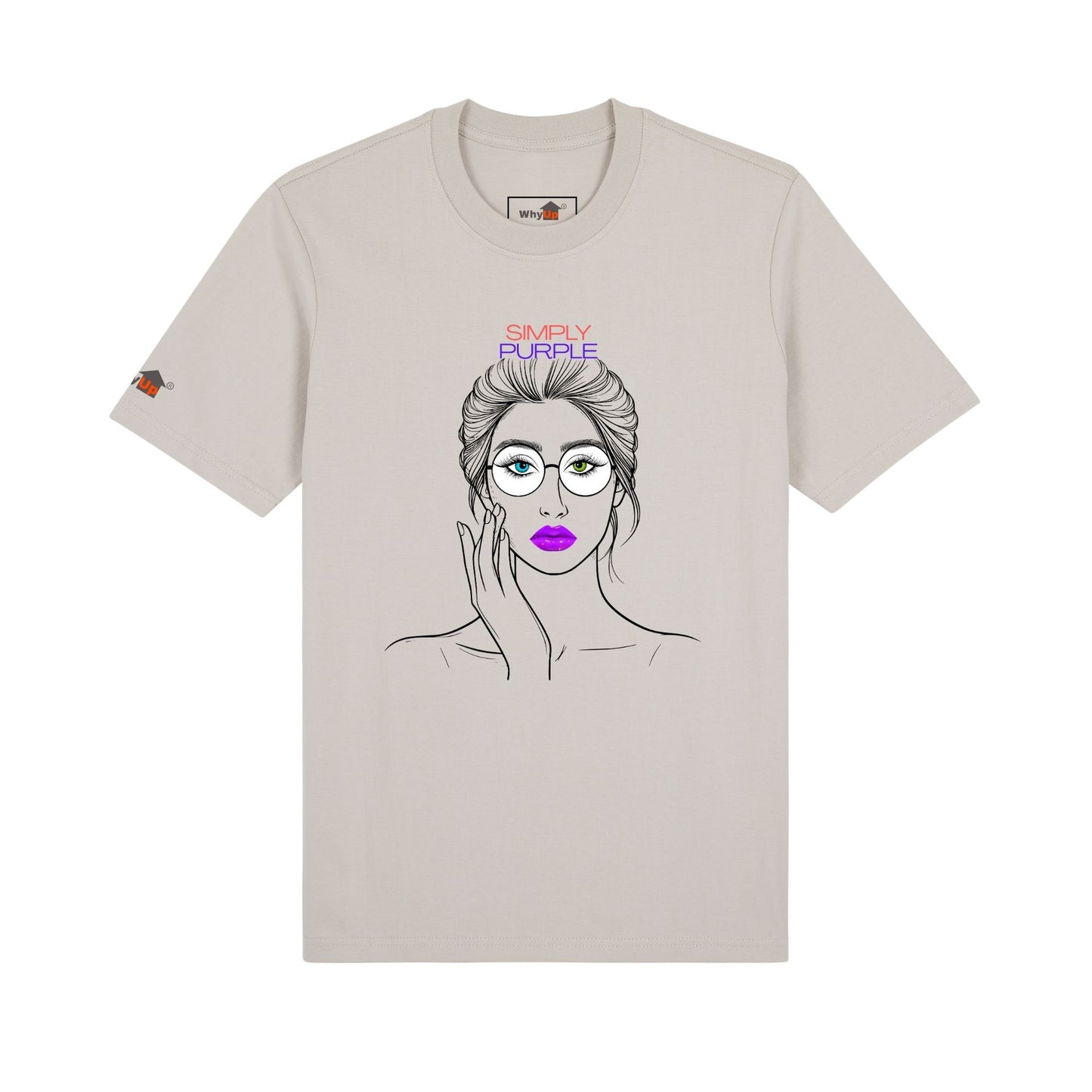 Premium Unisex T-shirt - Woman with purple lips, traditionally purple linked to power, wisdom, creativity and transformation.