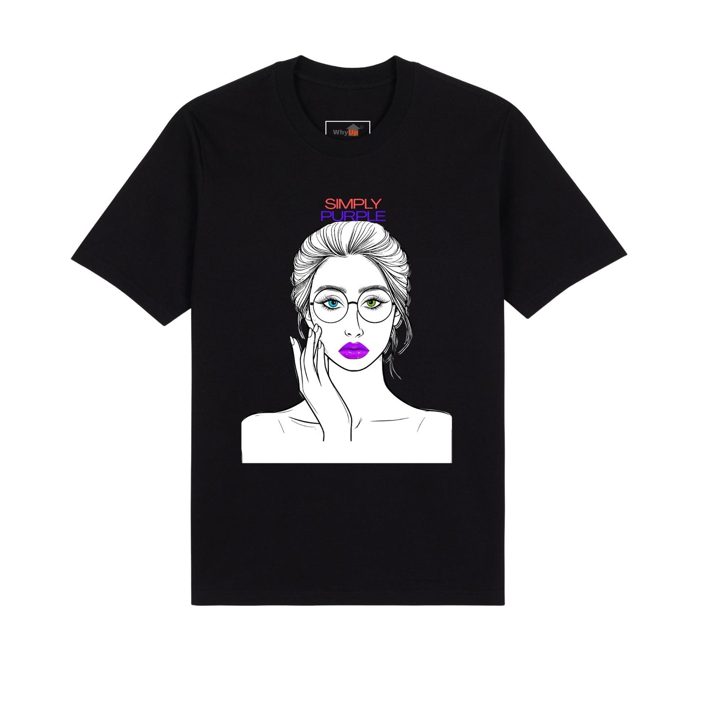 Premium Unisex T-shirt - Woman with purple lips, traditionally purple linked to power, wisdom, creativity and transformation.