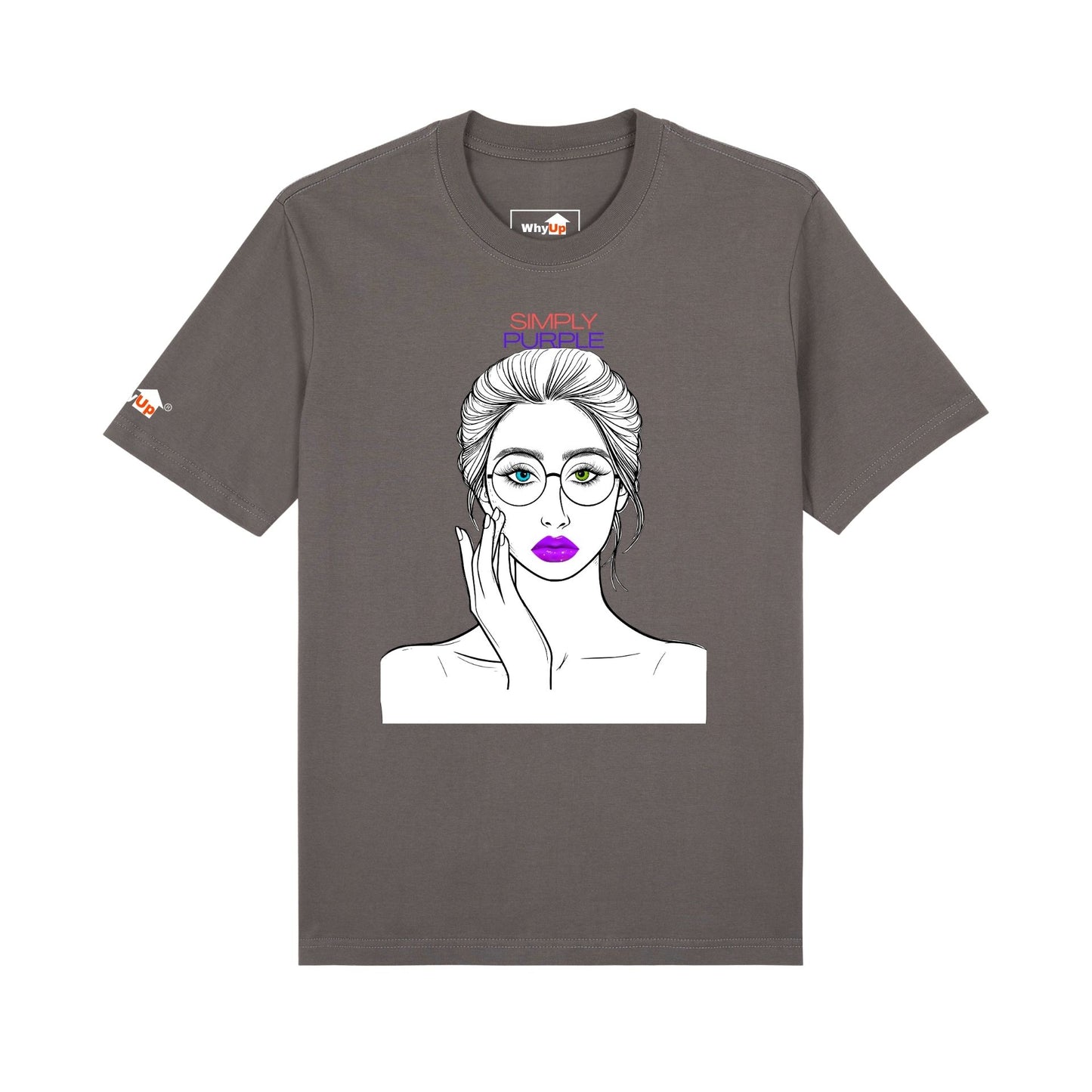 Premium Unisex T-shirt - Woman with purple lips, traditionally purple linked to power, wisdom, creativity and transformation.