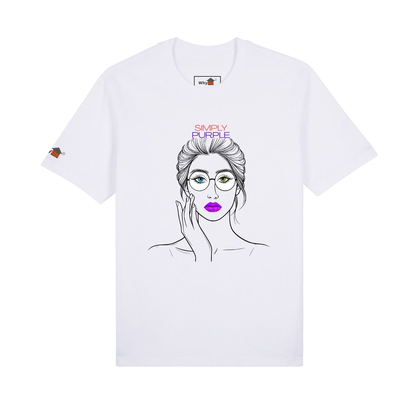 Premium Unisex T-shirt - Woman with purple lips, traditionally purple linked to power, wisdom, creativity and transformation.