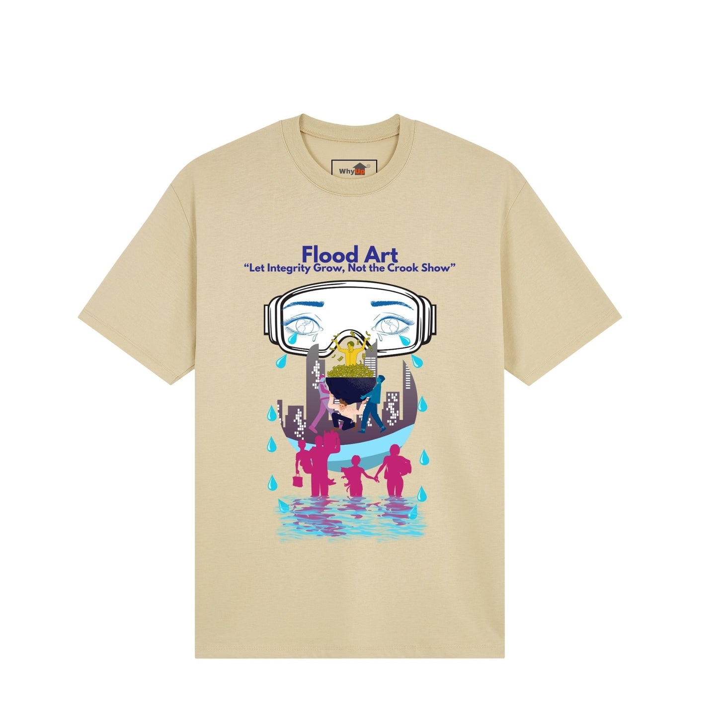 Standard Fit Unisex Tee | Flood Art Inspired Design T-shirt | "Let Integrity Grow, Not the Crook Show"