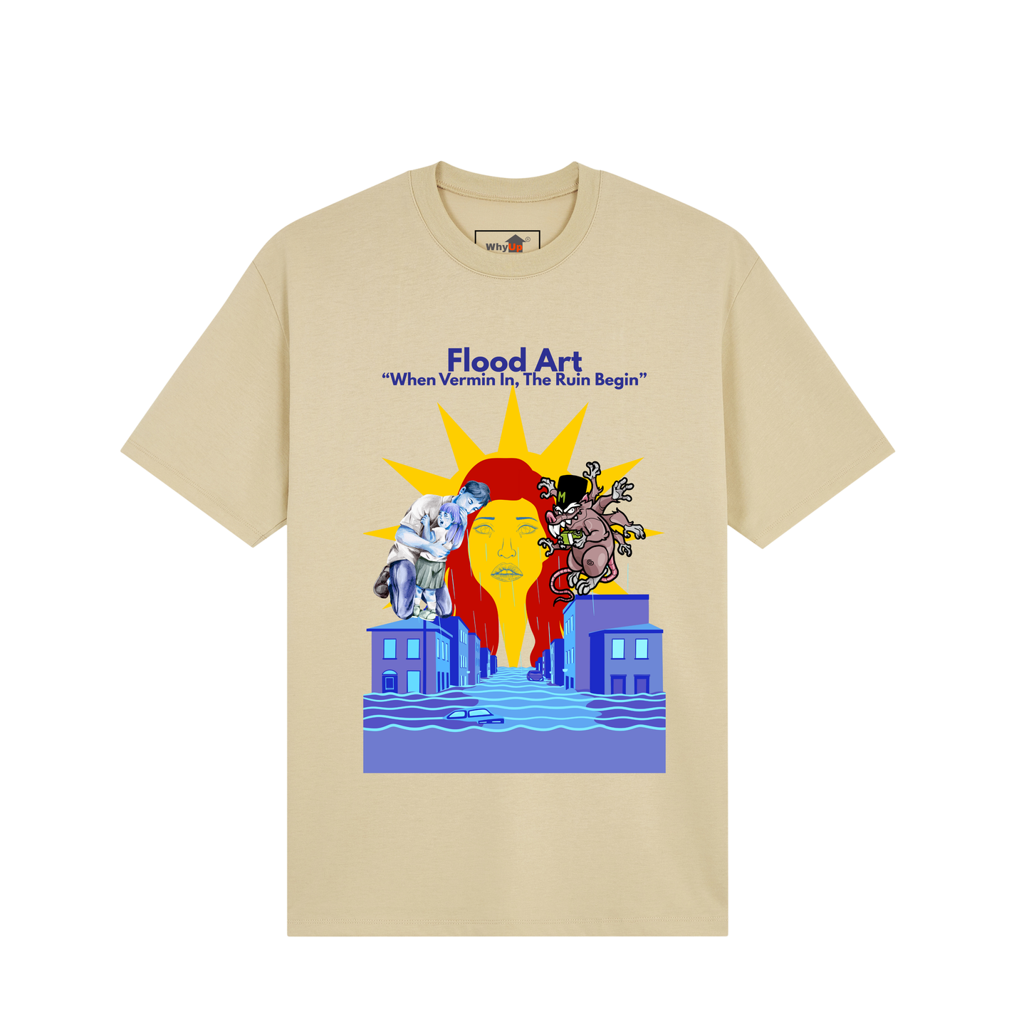 Standard Fit Unisex Tee | Flood Art Inspired Design T-shirt | "When Vermin In, The Ruin Begin"