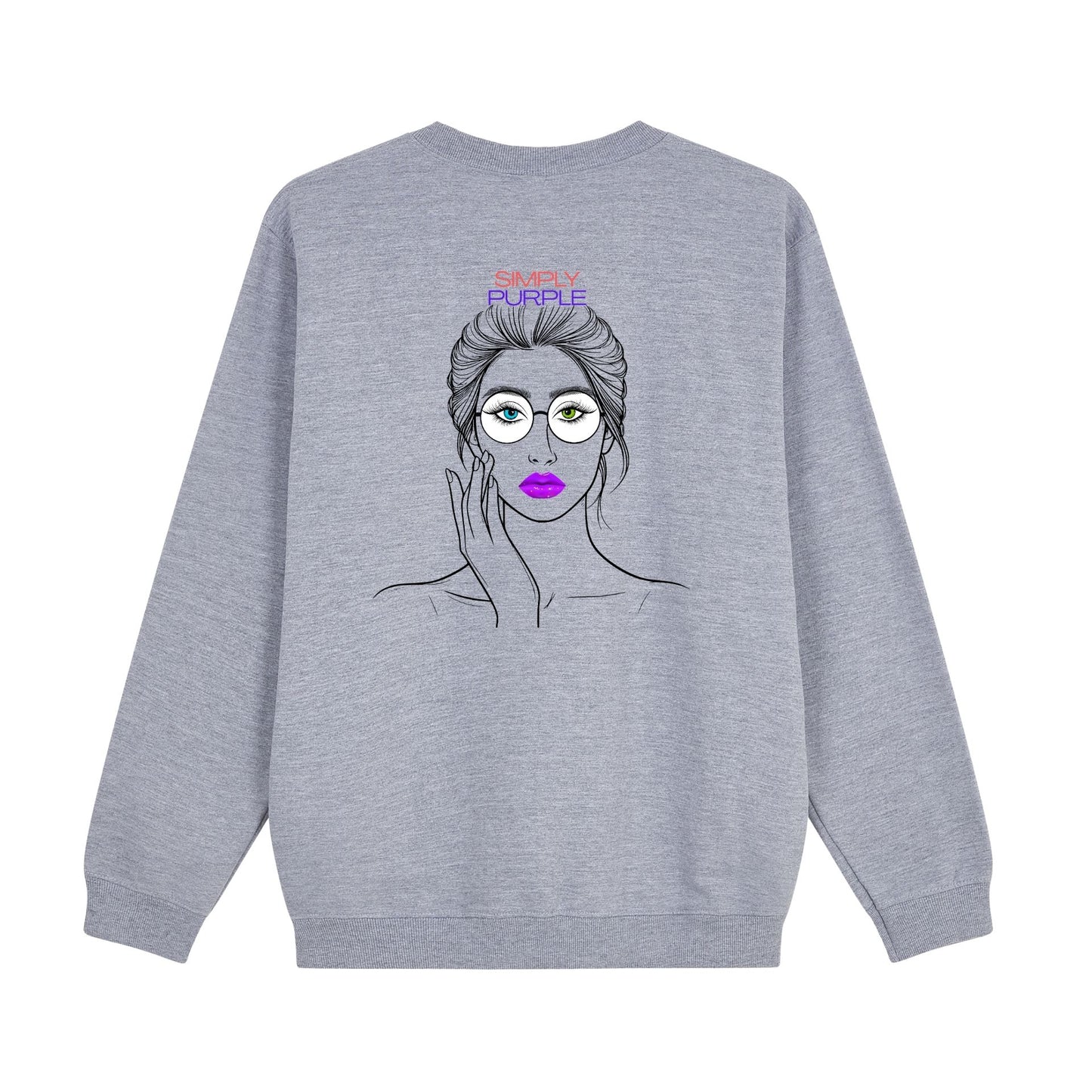 Unisex sweatshirt - Woman with purple lips, traditionally purple linked to power, wisdom, creativity and transformation.
