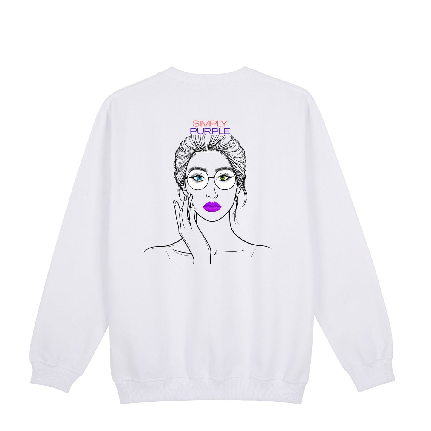 Unisex sweatshirt - Woman with purple lips, traditionally purple linked to power, wisdom, creativity and transformation.