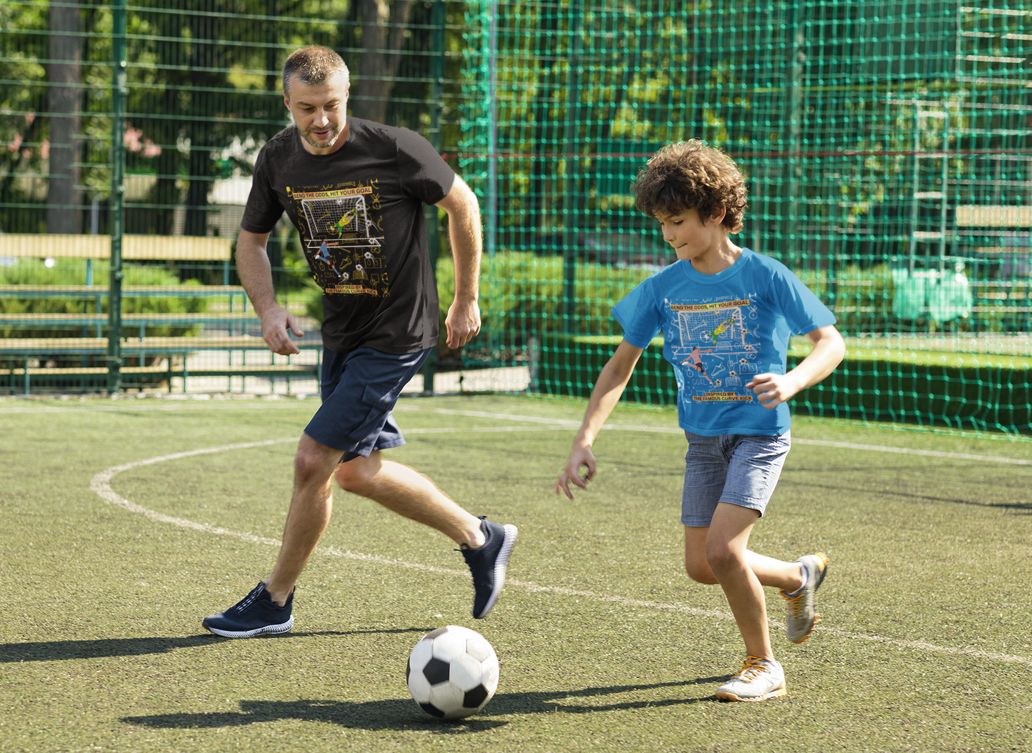 Kids Football T-shirt - Curve Kick Design